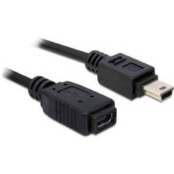 Delock USB kabel USB Mini-B zástrčka, USB-Mini-B zásuvka 1.00 m černá 82667
