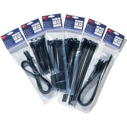 HellermannTyton 115-28590, SOFTFIX-XL-TPU-BKIII, stahovací pásky, 28 mm, 580 mm, černá, rozpojitelná, velmi flexibilní, se zpětnou smyčkou, 3 ks