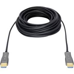 Digitus HDMI / optické vlákno kabel Zástrčka HDMI-A, Zástrčka HDMI-A 10.00 m černá AK-330125-100-S 4K UHD HDMI kabel