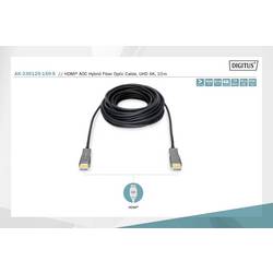 Digitus HDMI / optické vlákno kabel Zástrčka HDMI-A, Zástrčka HDMI-A 15.00 m černá AK-330125-150-S 4K UHD HDMI kabel