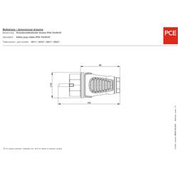 PCE 0511-sr zástrčka guma, termoplast 250 V černá, červená IP54