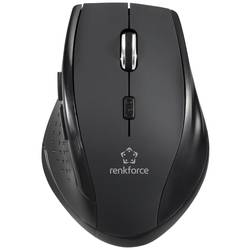 Renkforce RF-WM-210 optická myš, přenos bezdrátový, 6 tlačítko, 1600 dpi, černá