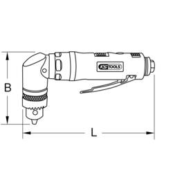 KS Tools 515.5525 3/8„SlimPower mini pneumatická úhlová vrtačka