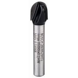 Bosch Accessories 2608628451 dlabací fréza, tvrdokov, půlkruhový oblouk, Délka 40 mm, Vnější Ø 9.5 mm, Pracovní délka 9.20 mm, Ø hřídele 6 mm