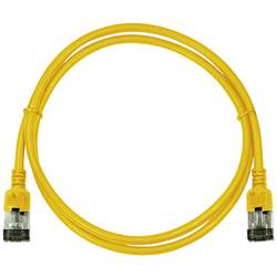 LogiLink CQ9057S RJ45 síťové kabely, propojovací kabely CAT 6A U/FTP 2.00 m žlutá extrémně tenký , samozhášecí, flexibilní provedení, fóliové stínění, bez