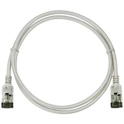LogiLink CQ9042S RJ45 síťové kabely, propojovací kabely CAT 6A U/FTP 1.50 m šedá extrémně tenký , samozhášecí, flexibilní provedení, fóliové stínění, bez