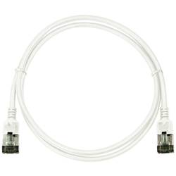 LogiLink CQ9031S RJ45 síťové kabely, propojovací kabely CAT 6A U/FTP 1.00 m bílá extrémně tenký , samozhášecí, flexibilní provedení, fóliové stínění, bez
