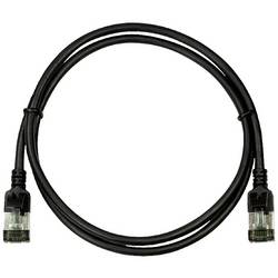 LogiLink CQ9033S RJ45 síťové kabely, propojovací kabely CAT 6A U/FTP 1.00 m černá extrémně tenký , samozhášecí, flexibilní provedení, fóliové stínění, bez