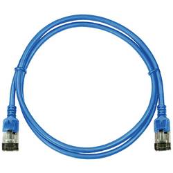 LogiLink CQ9036S RJ45 síťové kabely, propojovací kabely CAT 6A U/FTP 1.00 m modrá extrémně tenký , samozhášecí, flexibilní provedení, fóliové stínění, bez