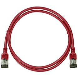 LogiLink CQ9024S RJ45 síťové kabely, propojovací kabely CAT 6A U/FTP 0.50 m červená extrémně tenký , samozhášecí, flexibilní provedení, fóliové stínění, bez