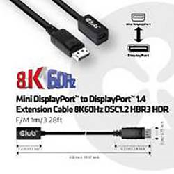 club3D DisplayPort / Mini-DisplayPort kabelový adaptér Konektor DisplayPort, Zásuvka Mini DisplayPort 1.00 m černá CAC-1120 Kabel DisplayPort