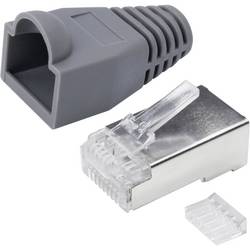 Quadrios 1906C166, RJ45 konektor, zástrčka, rovná, šedá, 25 ks