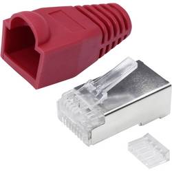 Quadrios 1906C170, RJ45 konektor, zástrčka, rovná, červená, 25 ks
