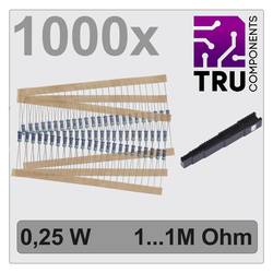 TRU COMPONENTS TC-12888456 T22P037 sada metalizovaných rezistorů axiální 0207 0.25 W 1 % 1000 ks