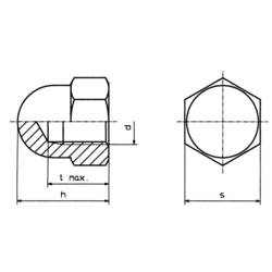 TOOLCRAFT M6 D1587-POLY 194793 klobouková matice uzavřená M6 plast 10 ks