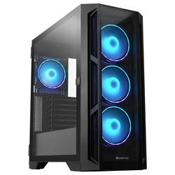 Chieftec GA-01B-TG-OP midi tower PC skříň černá řízení ventilátoru, kompatibilní s LCS, 4 předinstalované ventilátory, integrované osvětlení, boční okno,