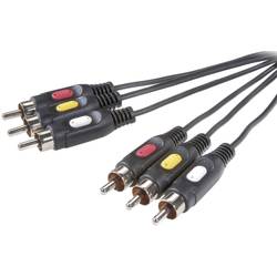 SpeaKa Professional kompozitní cinch AV kabel [3x cinch zástrčka - 3x cinch zástrčka] 10 m černá