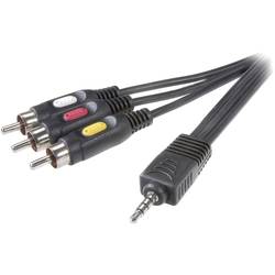 SpeaKa Professional jack / kompozitní cinch AV kabel [1x jack zástrčka 3,5 mm - 3x cinch zástrčka] 2 m černá