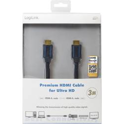 LogiLink HDMI kabel Zástrčka HDMI-A, Zástrčka HDMI-A 3.00 m černá CHB005 4K UHD HDMI kabel