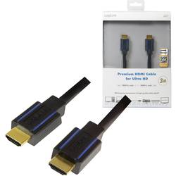 LogiLink HDMI kabel Zástrčka HDMI-A, Zástrčka HDMI-A 3.00 m černá CHB005 4K UHD HDMI kabel