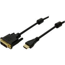 LogiLink HDMI / DVI kabelový adaptér Zástrčka HDMI-A, DVI-D 18 + 1 pól Zástrčka 2.00 m černá CH0004 HDMI kabel
