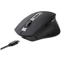 Renkforce RF-WM-300 optická ergonomická myš, přenos Bluetooth®, bezdrátový, 7 tlačítko, 2400 dpi, černá/šedá