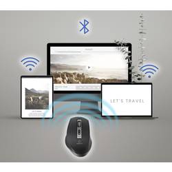 Renkforce RF-WM-300 optická ergonomická myš, přenos Bluetooth®, bezdrátový, 7 tlačítko, 2400 dpi, černá/šedá