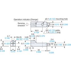 Panasonic spínač přiblížení typ pro montáž na horní stranu, Induktivní GX-H8B-P GX-H8B-P PNP (d x š x v) 25 x 8 x 8.6 mm