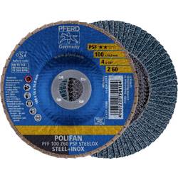 PFERD TOOLS 69300661 PFF 100 Z 60 PSF STEELOX/16,0 vějířovitý brusný kotouč Průměr 100 mm Ø otvoru 16 mm Zrnitost 60 nerezová ocel, ocel 10 ks
