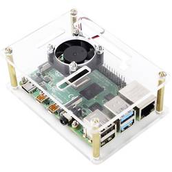 Renkforce RBP-PLC100 SBC skříň Vhodné pro (vývojové sady): Raspberry Pi®, Banana Pi, Rock Pi včetně aktivního chladiče transparentní