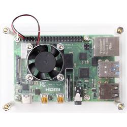 Renkforce RBP-PLC100 SBC skříň Vhodné pro (vývojové sady): Raspberry Pi®, Banana Pi, Rock Pi včetně aktivního chladiče transparentní