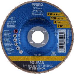 PFERD TOOLS 69300662 PFF 100 Z 80 PSF STEELOX/16,0 vějířovitý brusný kotouč Průměr 100 mm Ø otvoru 16 mm Zrnitost 80 nerezová ocel, ocel 10 ks