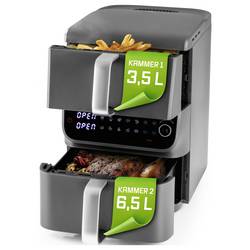 GourmetMaxx 16404 horkovzdušná fritéza 10 l 2500 W nepřilnavý povlak, bez BPA, Cool touch pouzdro, Digitální časovač, funkce grilování, horkovzdušný,