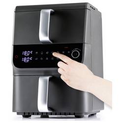GourmetMaxx 16404 horkovzdušná fritéza 10 l 2500 W nepřilnavý povlak, bez BPA, Cool touch pouzdro, Digitální časovač, funkce grilování, horkovzdušný,