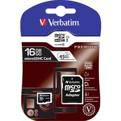 Verbatim MICRO SDHC 16GB CL 10 ADAP paměťová karta microSDHC 16 GB Class 10 vč. SD adaptéru