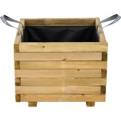 Siena Garden TAUNUS TANUSSLIM 50 Box na rostliny Borové dřevo, fleece přírodní, černá