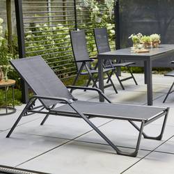Siena Garden Tesoro M29537 Opalovací lehátko hliník, plast antracit (matný), černá, stříbrná