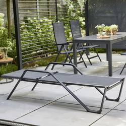 Siena Garden Tesoro M29537 Opalovací lehátko hliník, plast antracit (matný), černá, stříbrná