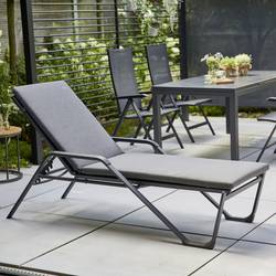 Siena Garden Tesoro M29537 Opalovací lehátko hliník, plast antracit (matný), černá, stříbrná
