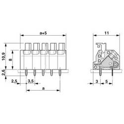 Phoenix Contact 1864286 svorkovnice pro tiskárny 1 mm² Pólů 2 zelená 195 ks