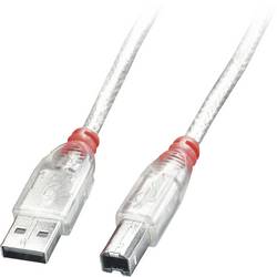 LINDY USB kabel USB 2.0 USB-A zástrčka, USB-B zástrčka 5.00 m transparentní S průchodkou chránící proti zlomení 41755