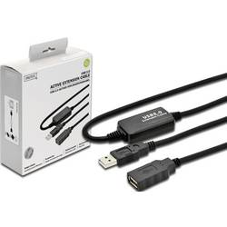 Digitus USB kabel USB 2.0 USB-A zástrčka, USB-A zásuvka 10.00 m černá DA-73100-1