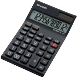 Sharp EL-124 TWH kapesní kalkulačka, displej (počet míst) 12, solární napájení, na baterii, černá, bílá