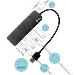 i-tec U3CHARGEHUB4 USB Hub 4 porty USB-A USB 3.0 5 GBit/s černá I-TEC USB 3.0 Metal HUB 4 Port