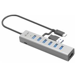 i-tec C31HUBMETAL703 USB Hub 7 portů USB-A USB 3.2 Gen1 5 GBit/s s konektorem USB C šedá I-TEC USB-C Charging Metal HUB 7 Port