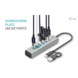 i-tec C31HUBMETAL703 USB Hub 7 portů USB-A USB 3.2 Gen1 5 GBit/s s konektorem USB C šedá I-TEC USB-C Charging Metal HUB 7 Port