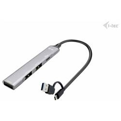 i-tec CAHUBMETALMINI4 USB Hub 3 + 1 port USB-A USB 3.2 Gen1 5 GBit/s stříbrná I-TEC USB-A/USB-C Metal HUB