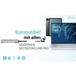i-tec CAHUBMETALMINI4 USB Hub 3 + 1 port USB-A USB 3.2 Gen1 5 GBit/s stříbrná I-TEC USB-A/USB-C Metal HUB