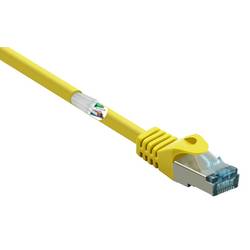 Renkforce RJ45 síťové kabely, propojovací kabely CAT 6A S/FTP 0.25 m žlutá s ochranou, samozhášecí 1 ks
