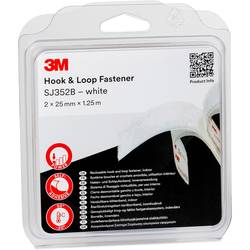 3M SJ352B pásek se suchým zipem, lepicí, (d x š) 1.25 m x 25 mm, bílá, 1 ks